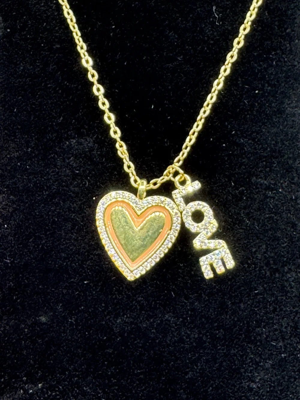 14k Love & Heart Necklace